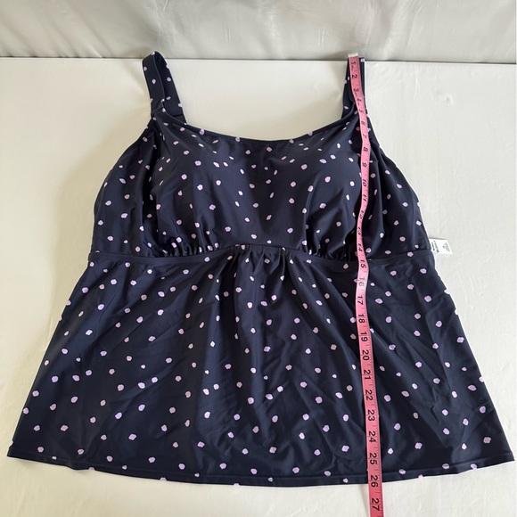 Swimsuits For All Women's Plus Size Flared Tankini Top Purple Dot - Picture 7 of 7